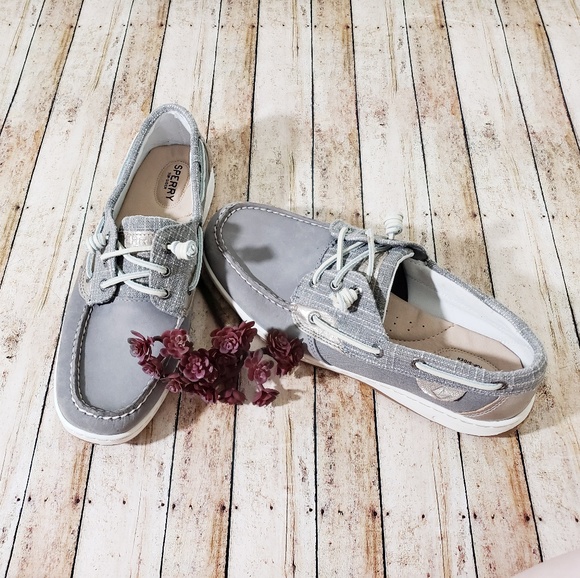 Sperry Shoes - Sperry gray silver boat shoes